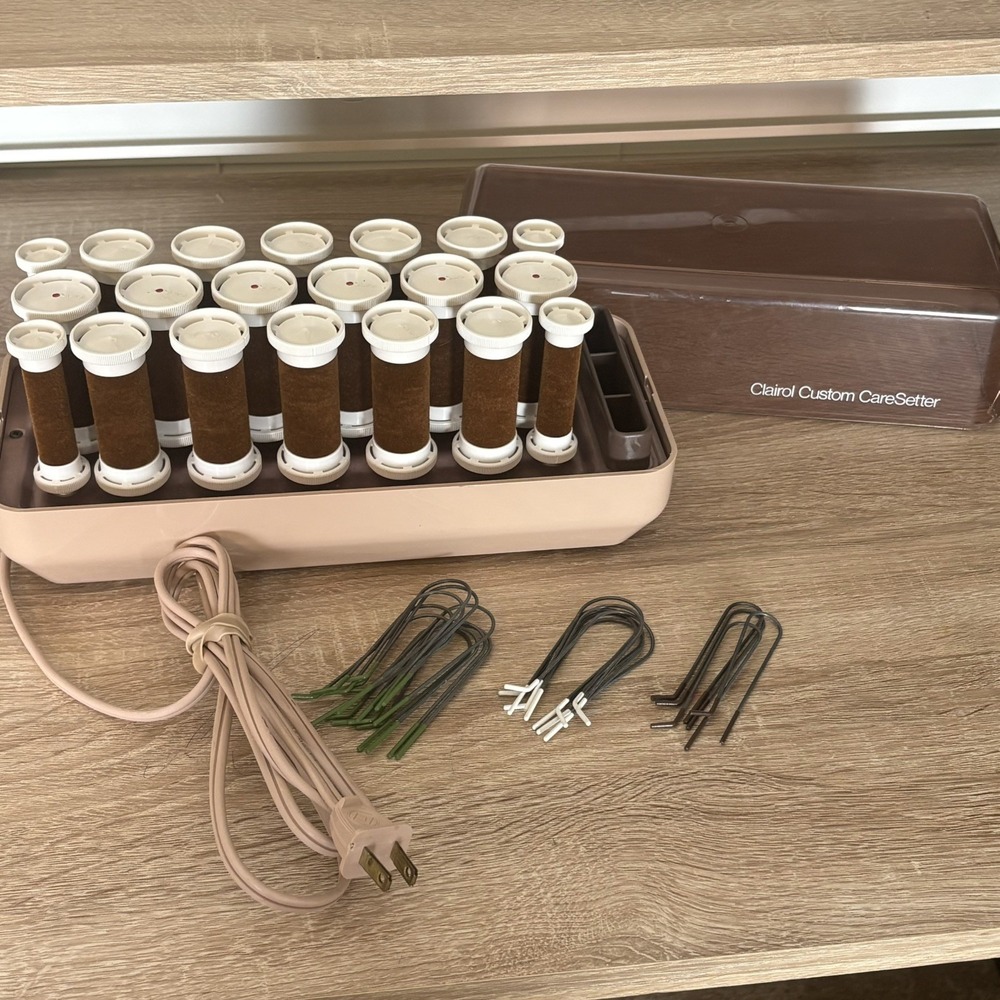 Clairol Custom Care Setter KF-20 Hot Rollers Curlers Clips Complete Tested